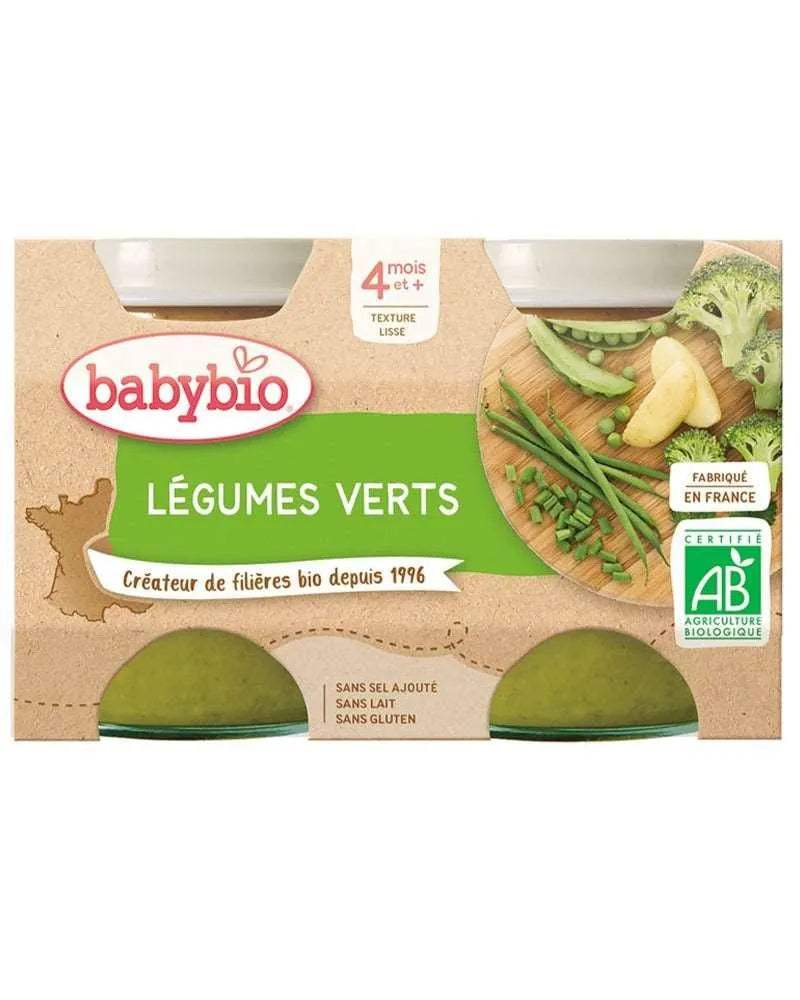 Babybio Pot Légumes Verts 2x130g - Babybio - Alimentation pour bébé Maroc -www.babyboss.ma
