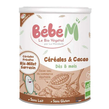Bébé M Céréales & Cacao 400g - dès 8mois - Bébé M - Céréales & Compotes pour bébé Maroc -www.babyboss.ma