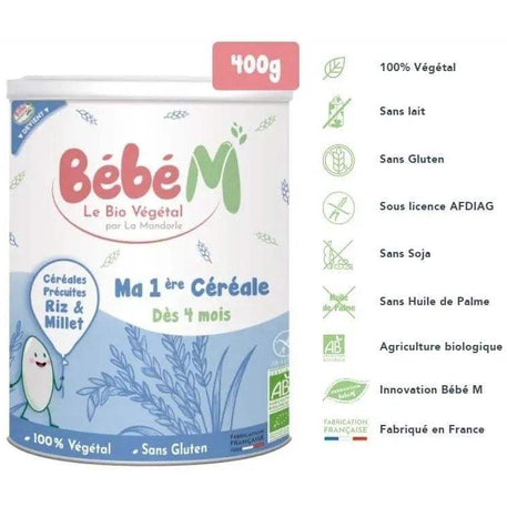Bébé M Ma 1ère Céréale 4mois+ | 100% végétale | Sans lait | Sans gluten - Bébé M - pour bébé Maroc -www.babyboss.ma