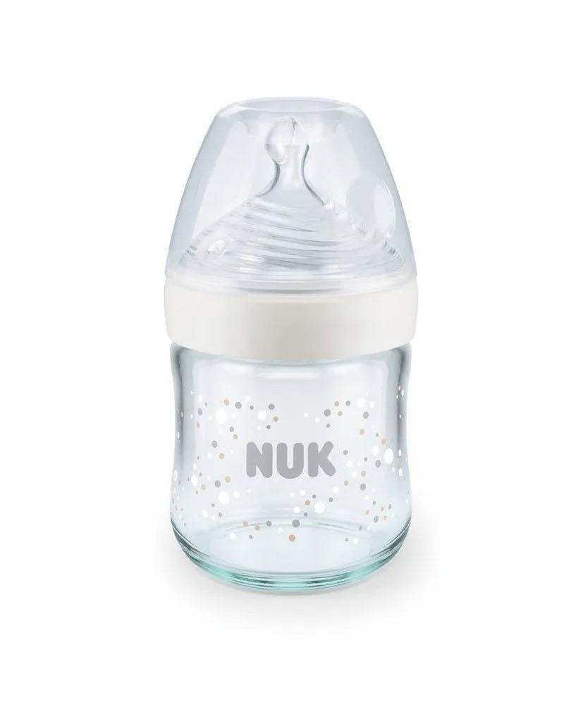 Biberon En Verre Nature Sens 120ml NUK - Blanc - NUK - Biberon pour bébé Maroc -www.babyboss.ma