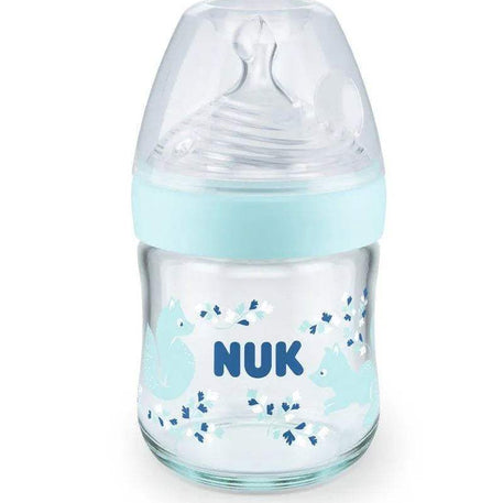Biberon En Verre Nature Sens 120ml NUK - Bleu Ciel - NUK - Biberon pour bébé Maroc -www.babyboss.ma