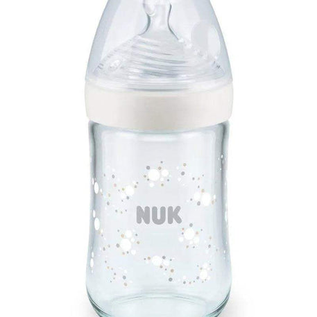 Biberon En Verre Nature Sens 240ml NUK - Blanc - NUK - Biberon pour bébé Maroc -www.babyboss.ma