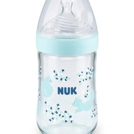 Biberon En Verre Nature Sens 240ml NUK - Bleu Ciel - NUK - Biberon pour bébé Maroc -www.babyboss.ma