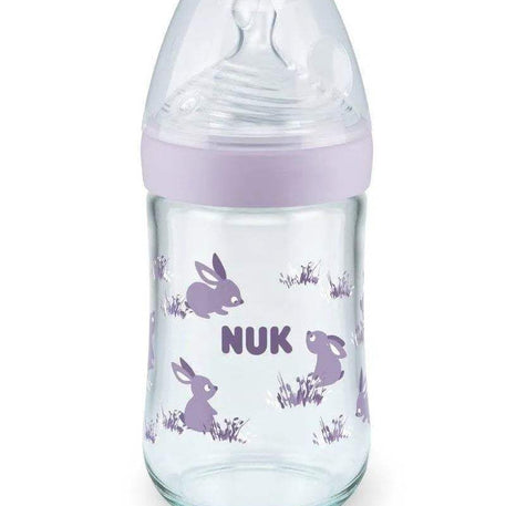 Biberon En Verre Nature Sens 240ml NUK - Mauve - NUK - Biberon pour bébé Maroc -www.babyboss.ma