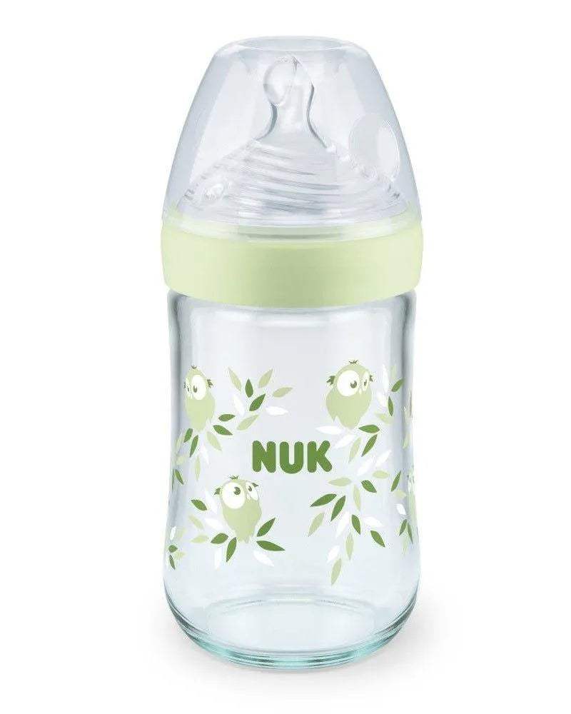 Biberon En Verre Nature Sens 240ml NUK - Vert - NUK - Biberon pour bébé Maroc -www.babyboss.ma