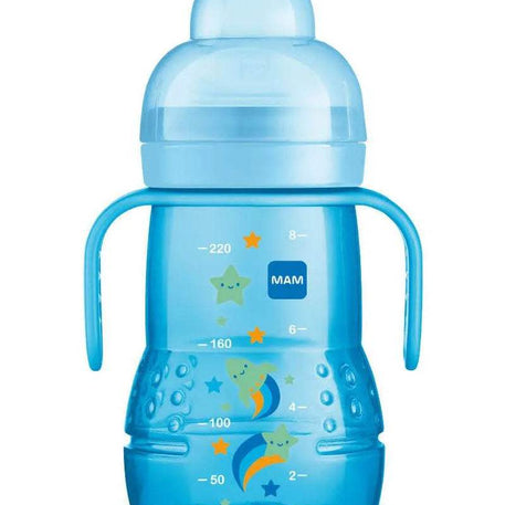 Biberon et tasse MAM Trainer 220ml - Bleu - MAM - Biberon pour bébé Maroc -www.babyboss.ma