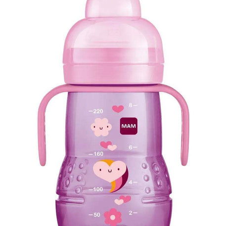 Biberon et tasse MAM Trainer 220ml - Rose - MAM - Biberon pour bébé Maroc -www.babyboss.ma