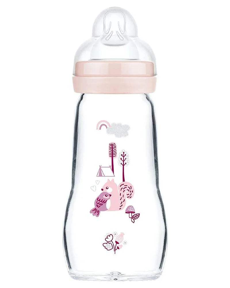 Biberon MAM en verre 260ml - Rose - MAM - Biberon pour bébé Maroc -www.babyboss.ma