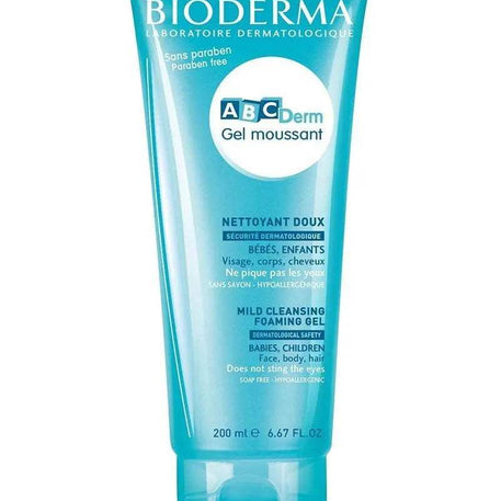 Bioderma ABCDerm Gel Moussant Nettoyant Doux - 200ml - Bioderma ABCDerm - Hygiène et Soin pour bébé Maroc -www.babyboss.ma