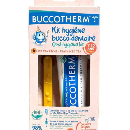 Buccotherm Kit Hygiène Enfant Bio 7-12Ans 50ml - Goût Pèche - Buccotherm - Dentifrice pour bébé Maroc -www.babyboss.ma