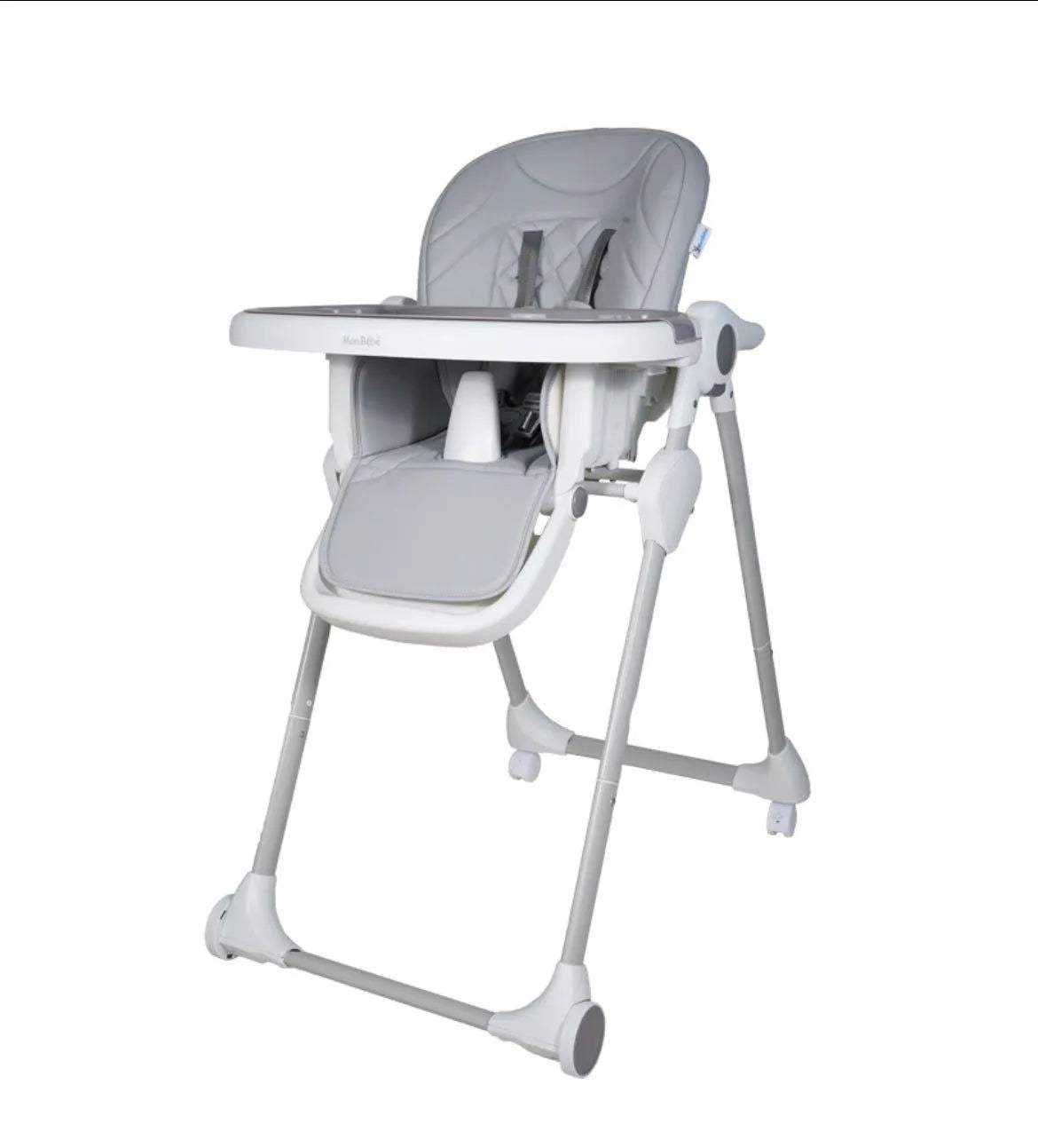 CHAISE HAUTE ÉVOLUTIVE GRIS CLAIR – MON BÉBÉ - mon bebe - pour bébé Maroc -www.babyboss.ma