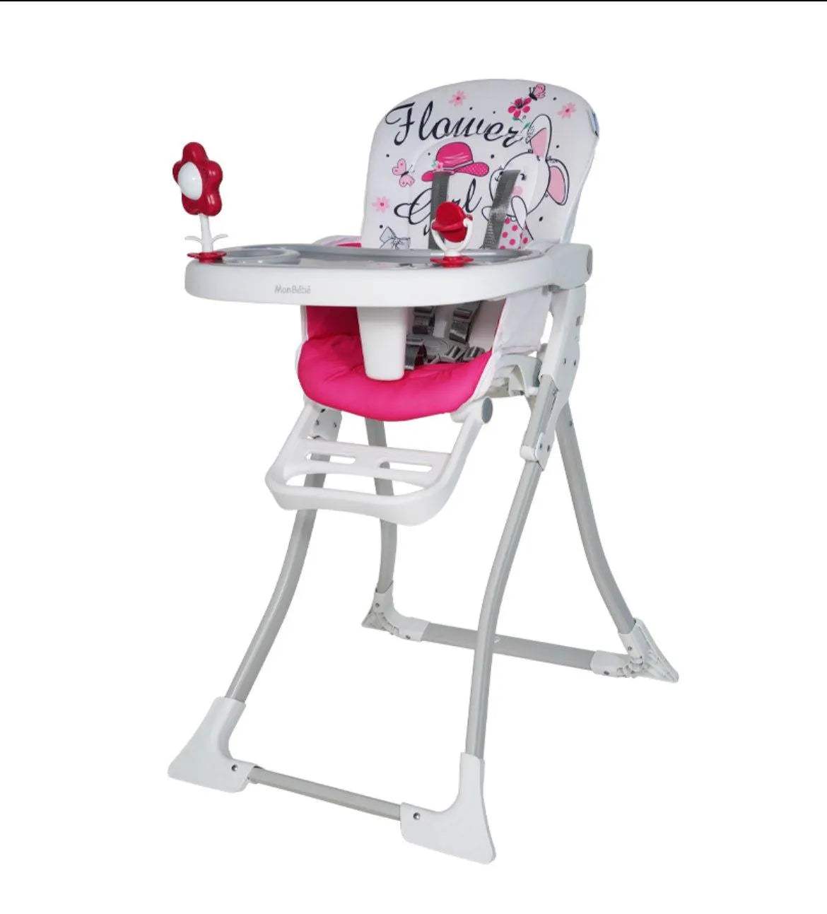 CHAISE HAUTE JUNGLE ROSE – MON BÉBÉ - mon bebe - pour bébé Maroc -www.babyboss.ma