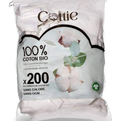 Coton Pads Bio Cottie - 200 Unités - Cottie - Hygiène et Soin pour bébé Maroc -www.babyboss.ma