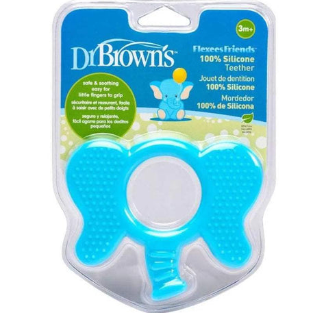 Dr. Brown's Anneau de dentition Flexees Friends Elephant 3M+ - Blue - Dr. Brown's - Anneau de dentition pour bébé Maroc -www.babyboss.ma