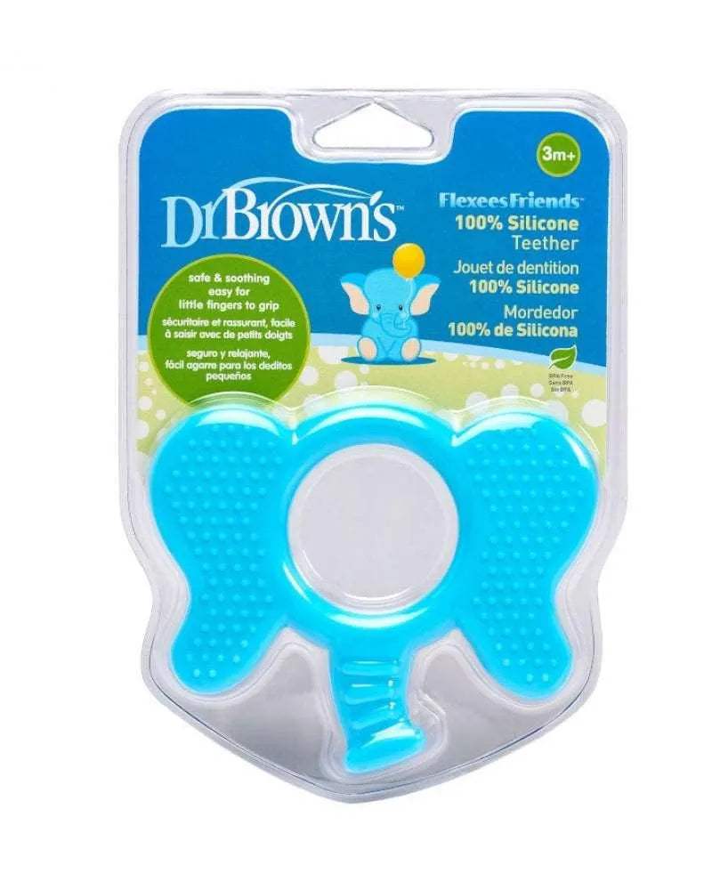 Dr. Brown's Anneau de dentition Flexees Friends Elephant 3M+ - Blue - Dr. Brown's - Anneau de dentition pour bébé Maroc -www.babyboss.ma