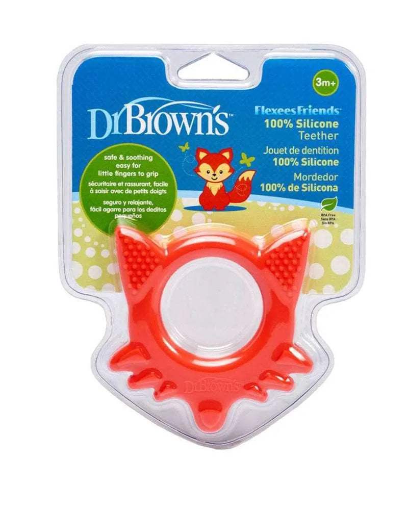 Dr. Brown's Anneau de dentition Flexees Friends Renard 3M+ - Rouge - Dr. Brown's - Anneau de dentition pour bébé Maroc -www.babyboss.ma