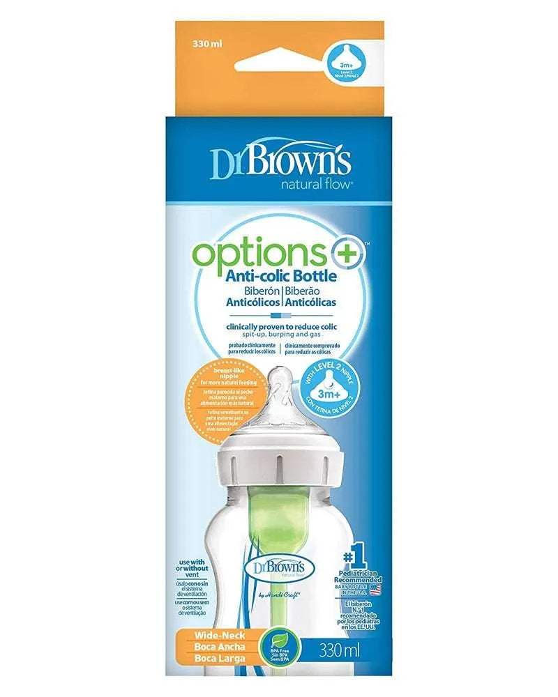 Dr. Brown's Biberon 330ml Cole large tétine L2 3M+ - Dr. Brown's - Biberon pour bébé Maroc -www.babyboss.ma