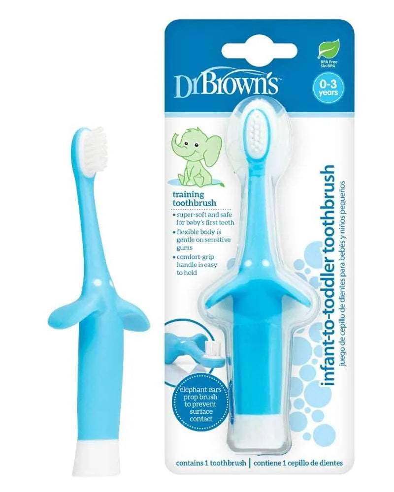 Dr. Brown's Brosse à dents 0-3A - Bleu - Dr. Brown's - Hygiène et Soin pour bébé Maroc -www.babyboss.ma