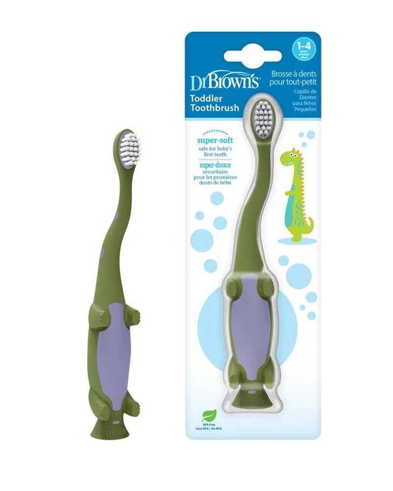Dr. Brown's Brosse à dents 1-4A - Dinosaure - Dr. Brown's - Hygiène et Soin pour bébé Maroc -www.babyboss.ma