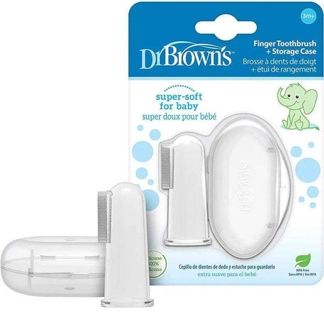 Dr. Brown's Brosse à dents en silicone avec étui 3M+ - Dr. Brown's - Hygiène et Soin pour bébé Maroc -www.babyboss.ma