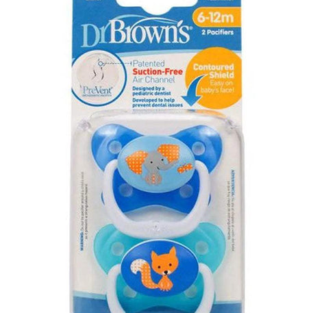 Dr. Brown's Pack de 2 Sucettes BUTTERFLY SHIELD Stage2 6-18M - Blue - Dr. Brown's - Sucettes pour bébé Maroc -www.babyboss.ma