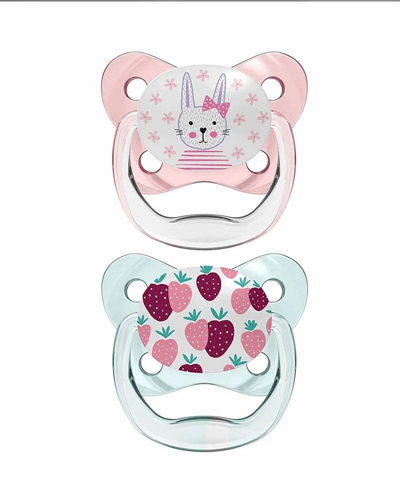 Dr. Brown's Pack de 2 Sucettes Orthodontiques Stage1 0-6M - Lapin Fraise - Dr. Brown's - Sucettes pour bébé Maroc -www.babyboss.ma