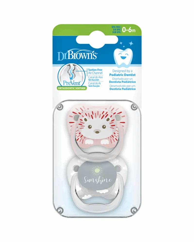 Dr. Brown's Pack de 2 Sucettes Stage1 0-6M - Animal Sunshine - Dr. Brown's - Sucettes pour bébé Maroc -www.babyboss.ma