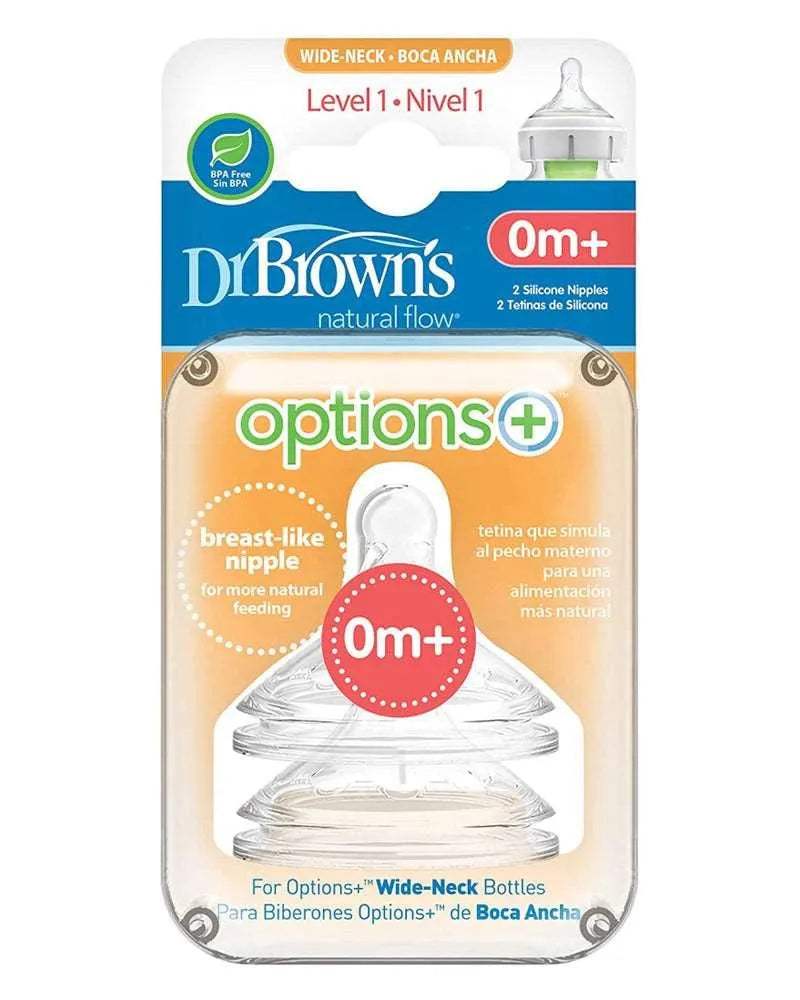 Dr. Brown's Pack de 2 Tétines Cole large L1 0M+ - Dr. Brown's - Tétines pour bébé Maroc -www.babyboss.ma