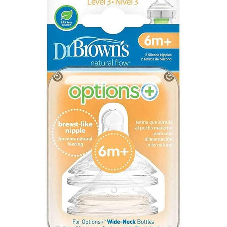 Dr. Brown's Pack de 2 Tétines Cole large L3 6M+ - Dr. Brown's - Tétines pour bébé Maroc -www.babyboss.ma
