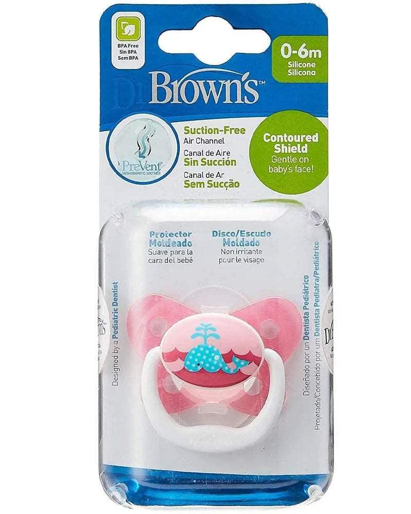 Dr. Brown's Sucette Stage1 0-6M - Pink - Dr. Brown's - Sucettes pour bébé Maroc -www.babyboss.ma