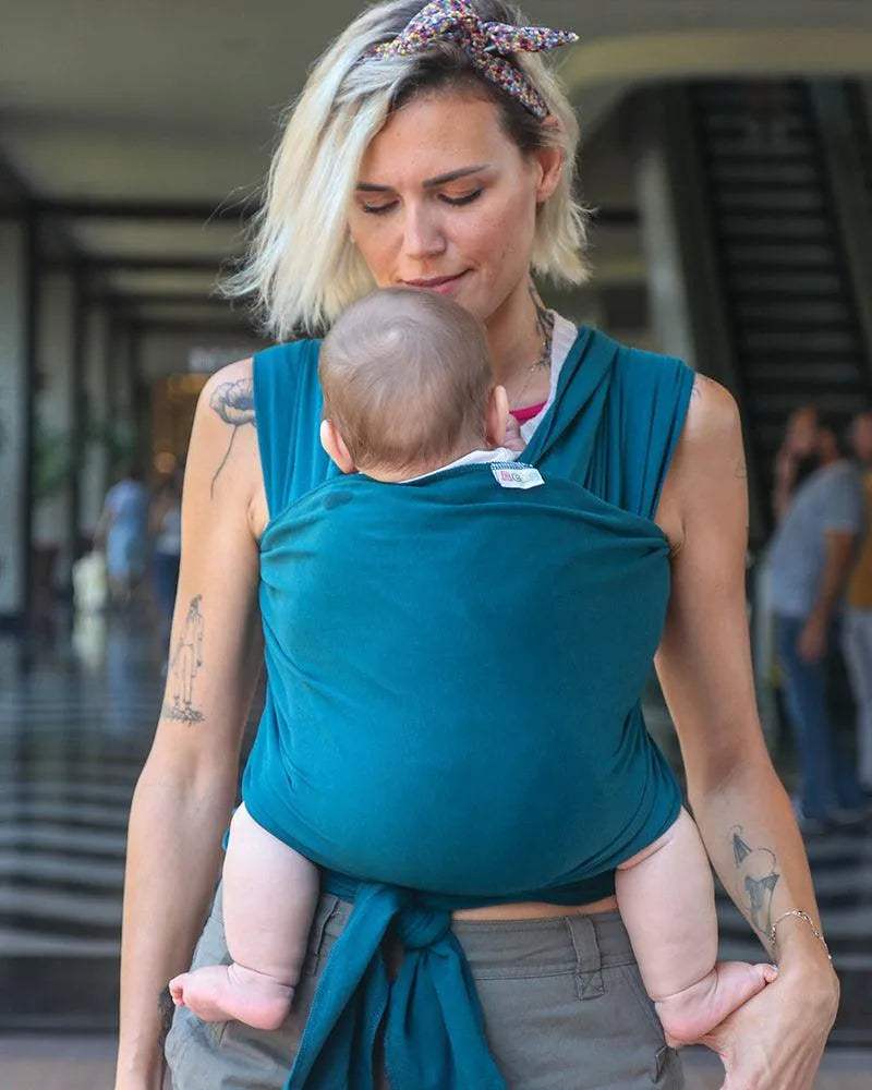 Echarpe de Portage Bébé Neko - Vert pétrole - Neko - Porte Bébé pour bébé Maroc -www.babyboss.ma