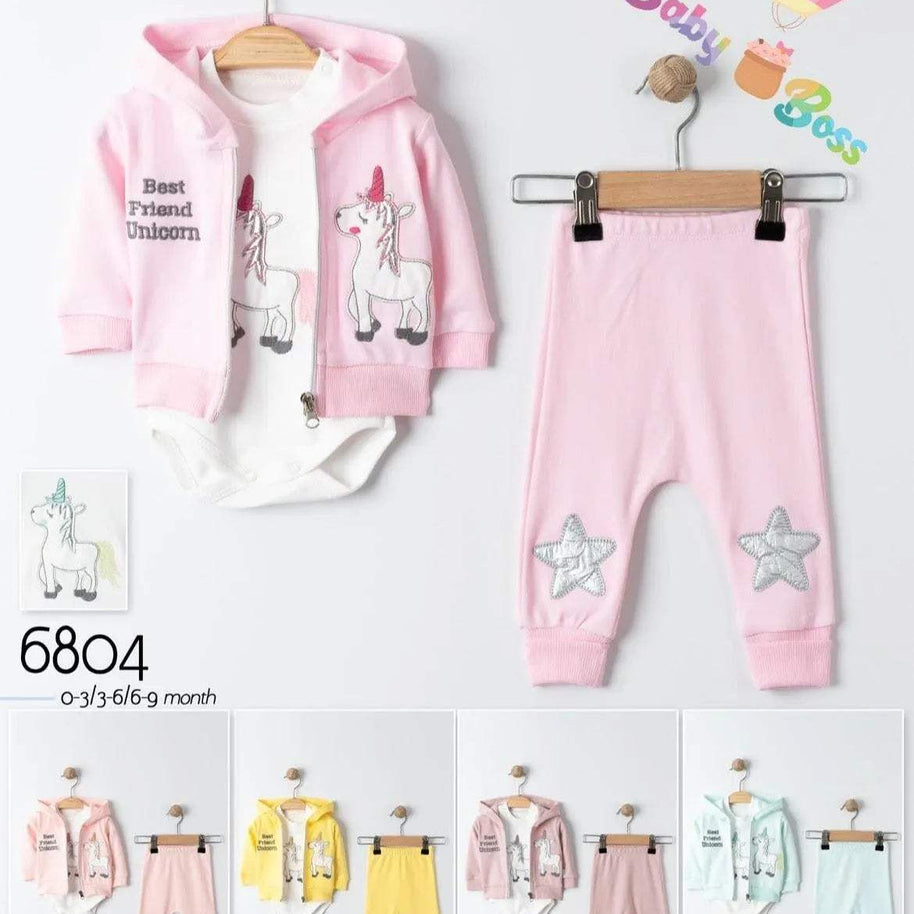 Ensemble 3 pieces 100% cotton - Mode - pour bébé Maroc -www.babyboss.ma