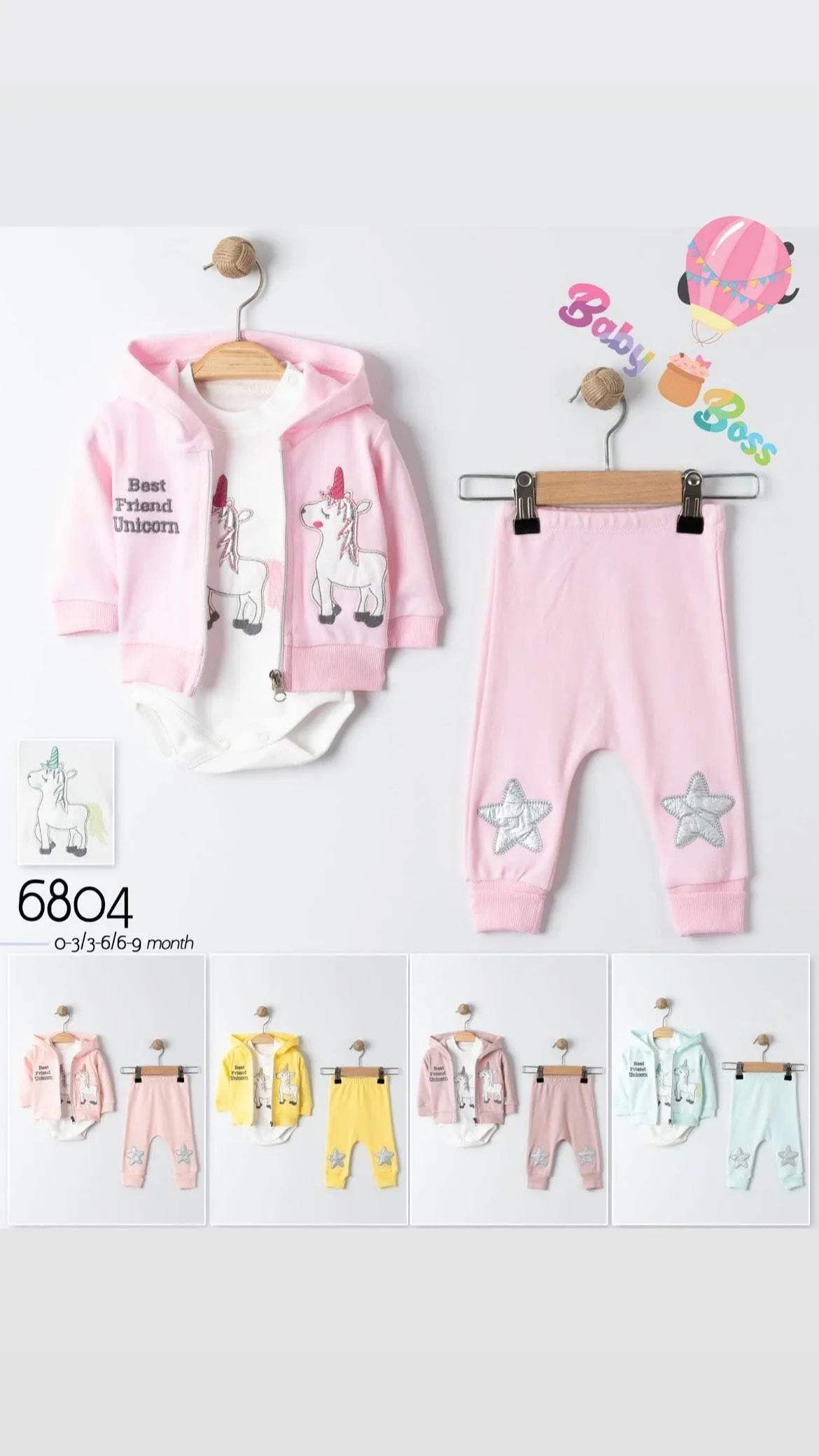 Ensemble 3 pieces 100% cotton - Mode - pour bébé Maroc -www.babyboss.ma