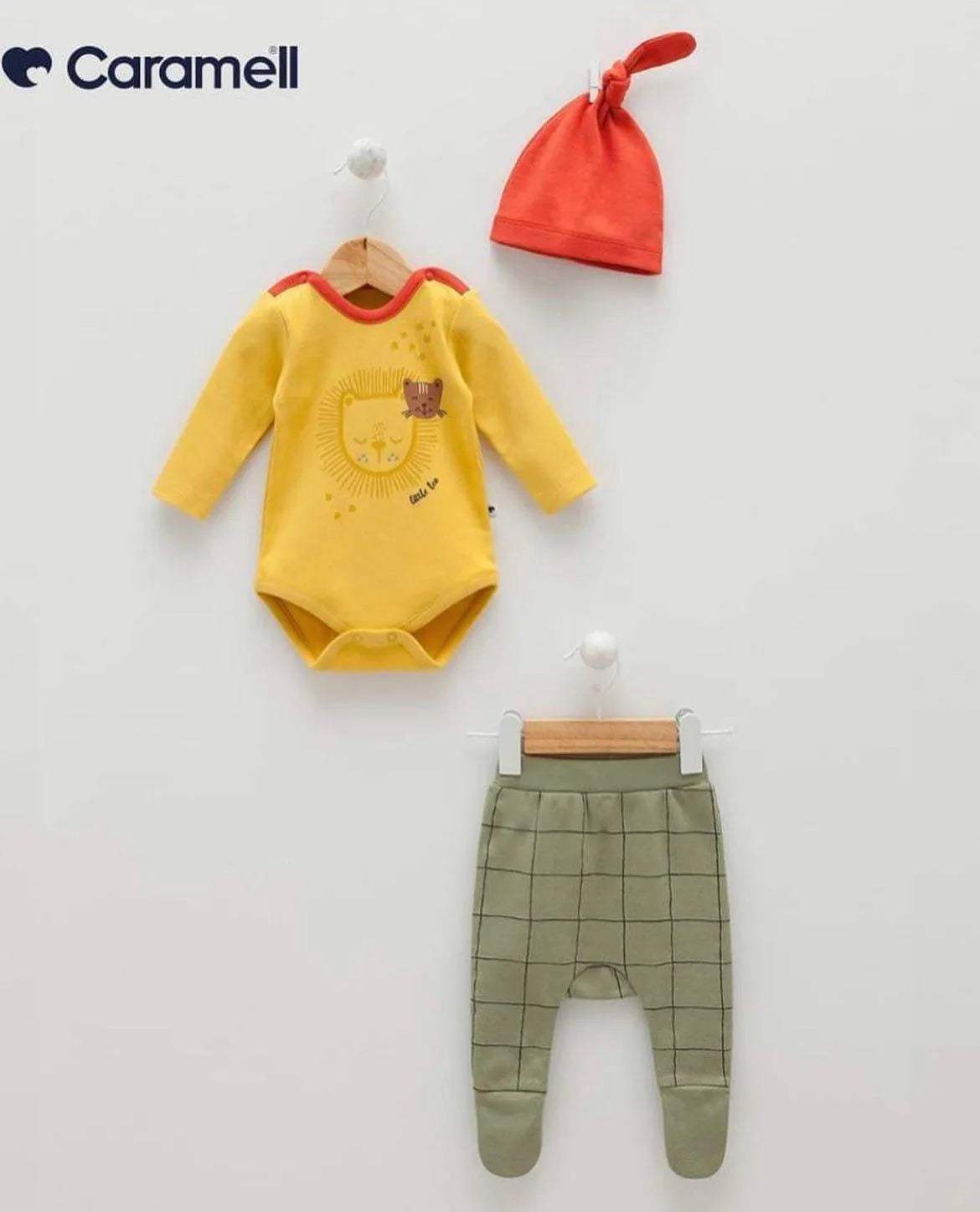 Ensemble 3 pièces pou garçon 100% cotton - Caramell - pour bébé Maroc -www.babyboss.ma