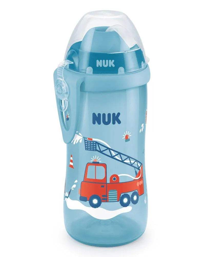 Flexi Cup 300ml avec Paille NUK 12M+ Bleu - NUK - Gourdes pour bébé Maroc -www.babyboss.ma