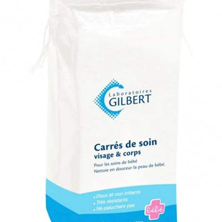 Gilbert Carrés de Soin Visage et Corps - Sachet de 100 - Gilbert - Hygiène et Soin pour bébé Maroc -www.babyboss.ma