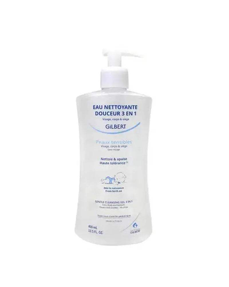 Gilbert Eau Nettoyante Douceur 3 en 1 - 400ml - Gilbert - Hygiène et Soin pour bébé Maroc -www.babyboss.ma
