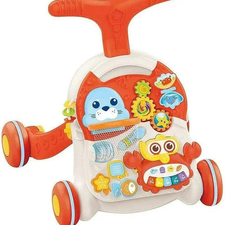 Huanger 2in1 Trotteur & Table d’activité interactive 12M+ - Orange - Huanger - Trotteurs pour bébé Maroc -www.babyboss.ma