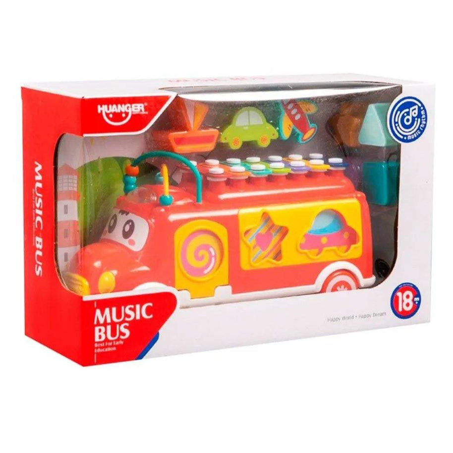 Huanger Bus pour enfants musiciens 18M+ - ORANGE - Huanger - Jouets à encastrer pour bébé Maroc -www.babyboss.ma