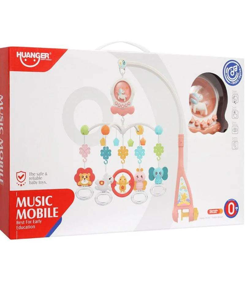Huanger Mobile musical avec lumière et musique - Rose - Huanger - Veilleuses pour bébé Maroc -www.babyboss.ma