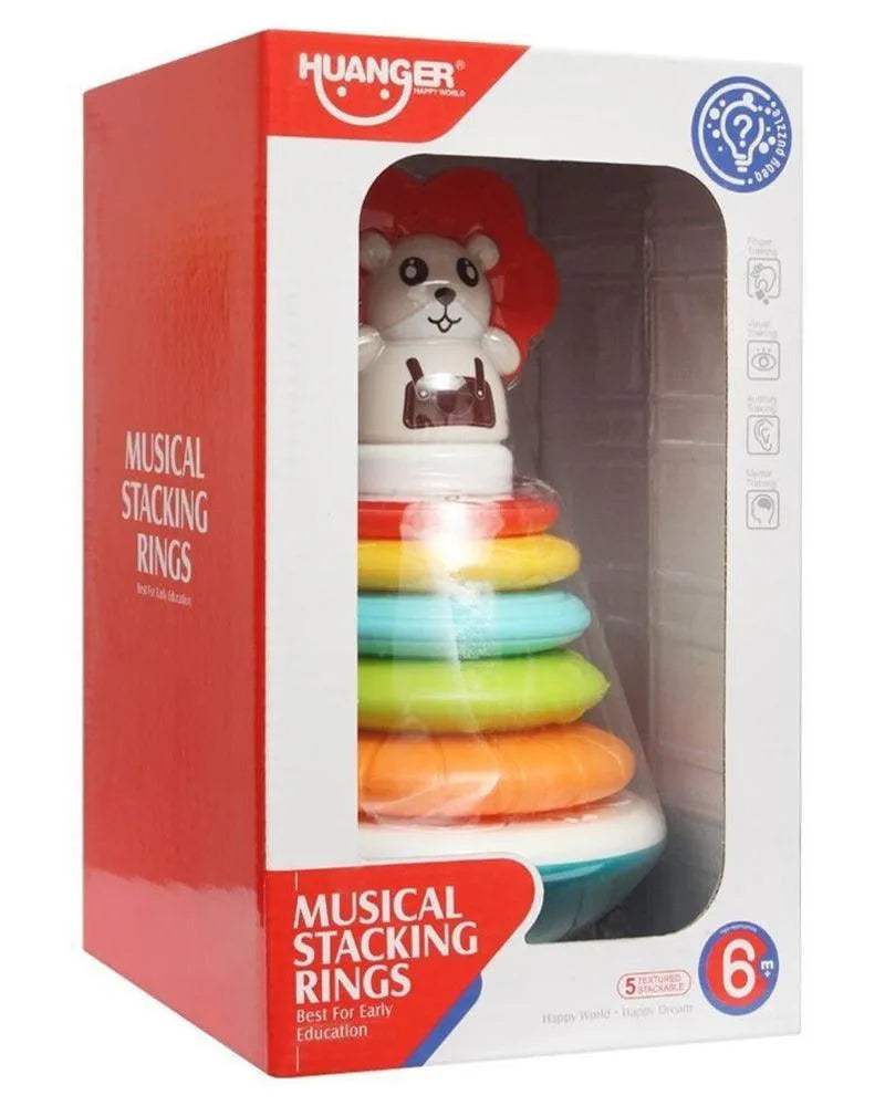 Huanger Pyramide lumière & musique Rouge 6M+ - Huanger - Jouets Musicaux pour bébé Maroc -www.babyboss.ma