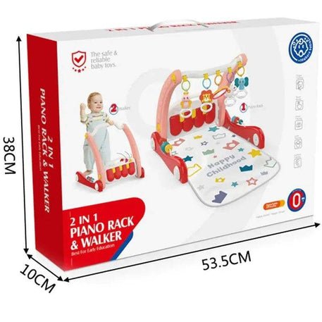 Huanger Tapis d'éveil avec un piano & Trotteur 2en1 - Rouge - Huanger - Tapis d'éveil pour bébé Maroc -www.babyboss.ma
