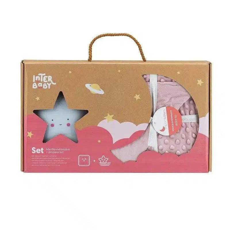 Interbaby Coffret de Couverture Bébé à bulles Rose et veilleuse - Interbaby - pour bébé Maroc -www.babyboss.ma
