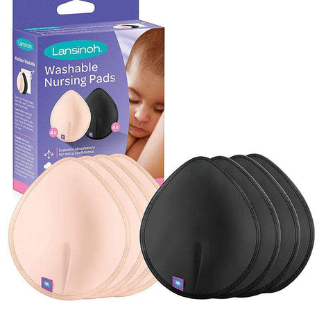 Lansinoh Coussinets d'allaitement lavables Rose&Noir - 8 unités - Lansinoh - Coussinet d'allaitement pour bébé Maroc -www.babyboss.ma