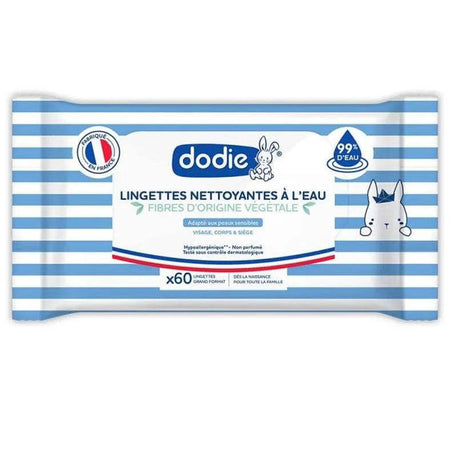 Lingettes Dodie Nettoyantes à l'Eau x50 - Dodie - Lingettes pour bébé Maroc -www.babyboss.ma