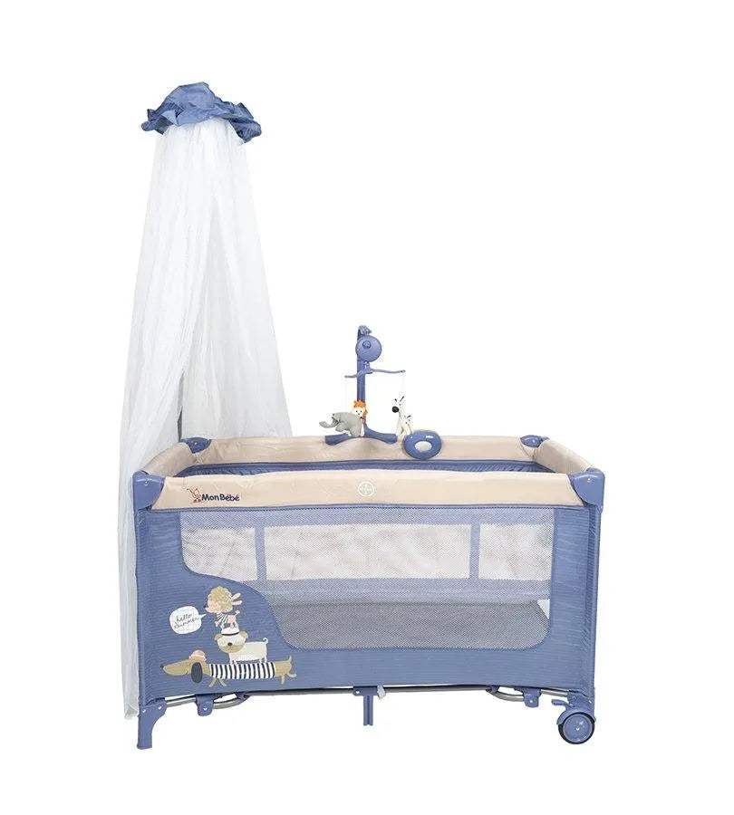 Lit parc bleu- MON BÉBÉ - mon bebe - Lits Parapluie pour bébé Maroc -www.babyboss.ma