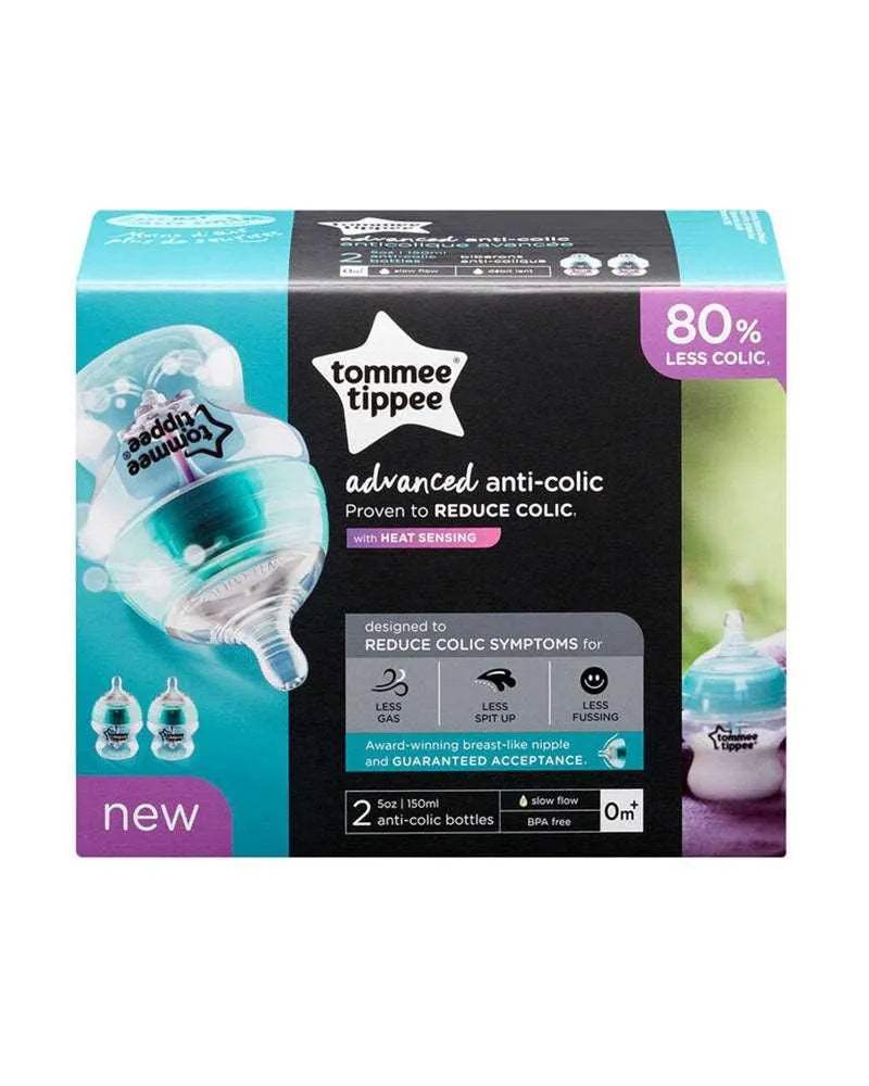 Lot de 2 Biberons Tommee Tippee anti-colique avancé 0m+ - 150ml - Tommee Tippee - Biberon pour bébé Maroc -www.babyboss.ma