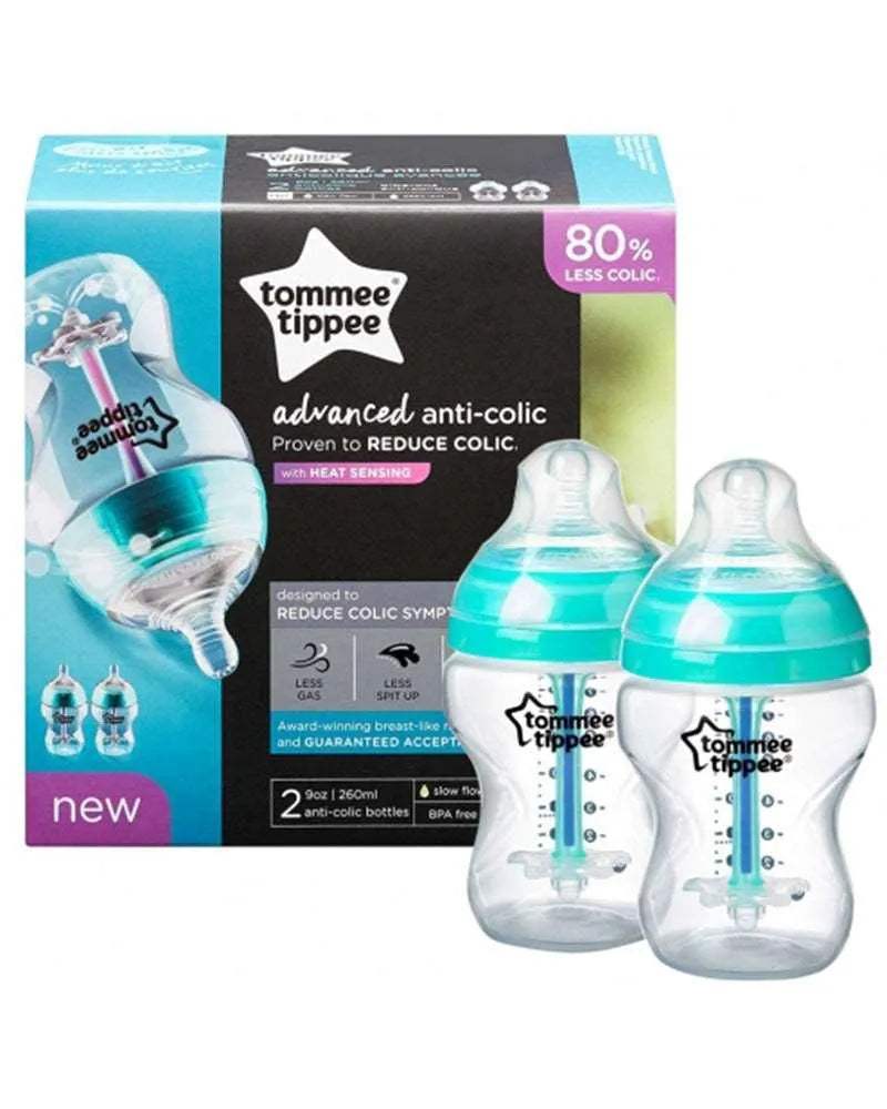 Lot de 2 Biberons Tommee Tippee anti-colique avancé 0m+ - 260ml - Tommee Tippee - Biberon pour bébé Maroc -www.babyboss.ma