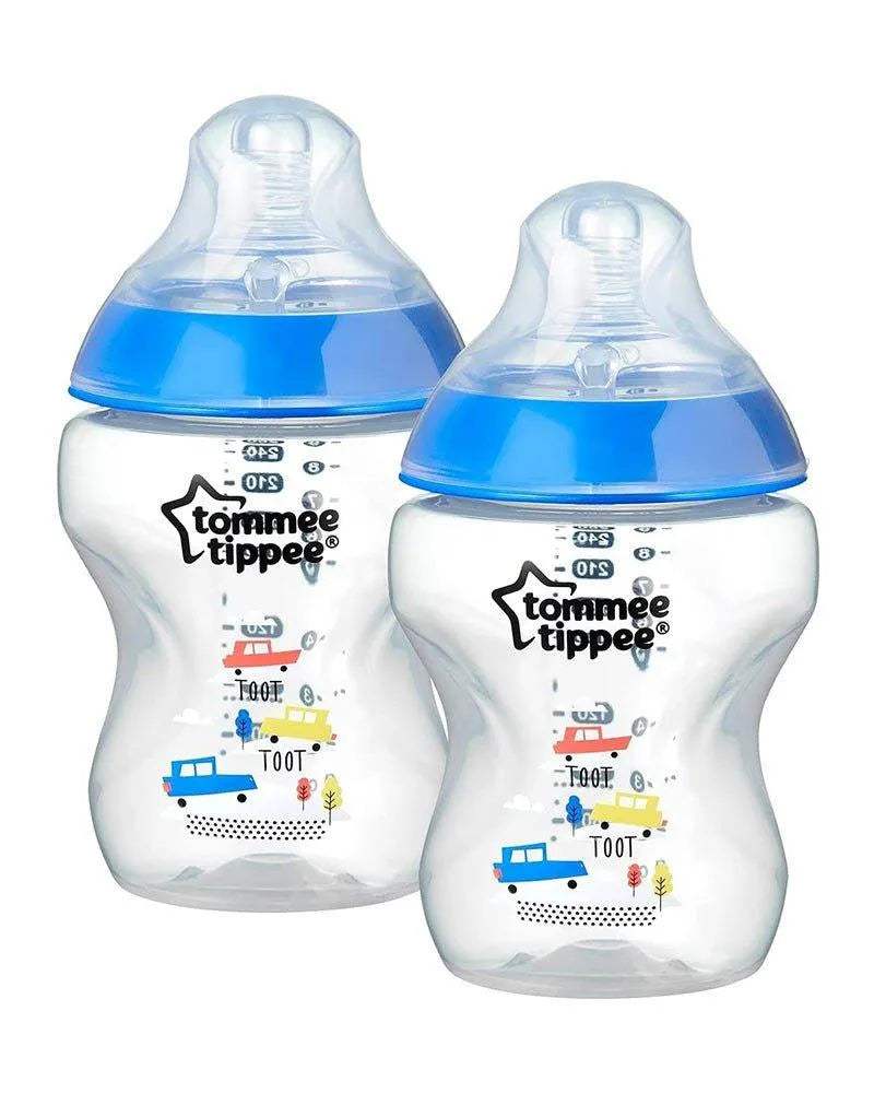 Lot de 2 Biberons Tommee Tippee Closer to Nature 0m+ Voiture - 260ml - Tommee Tippee - Biberon pour bébé Maroc -www.babyboss.ma