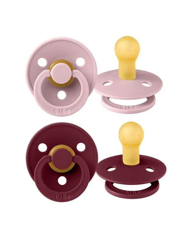 Lot de 2 Sucettes Bibs - Rose poudré & Grenat - Bibs - Sucettes pour bébé Maroc -www.babyboss.ma